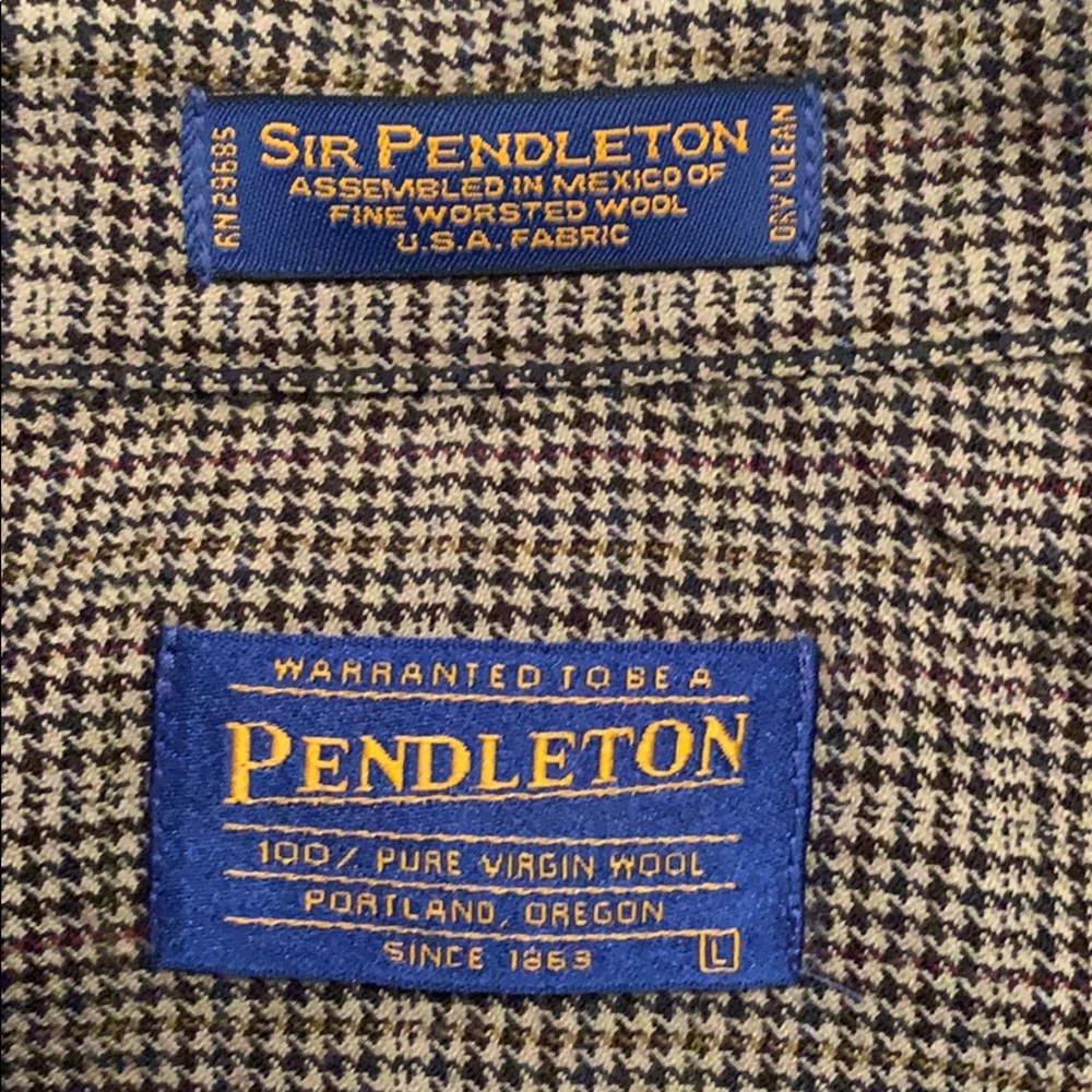 Vintage Pendleton Virgin Wool Button Down Plaid S… - image 1